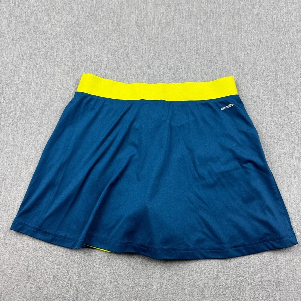 Adidas Skirt Skort Girls Youth XL‎ Blue Green Club Tennis Climalite Steel Shock